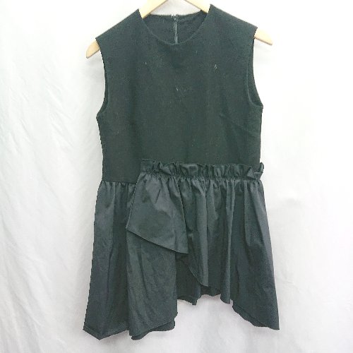 ◇ ⊂ Arobe アローブ コットン100% ノースリーブ ミニ ワンピース サイズ2 ブラック レディース E 【中古】 ◇ ⊂ Arobe アローブ コットン100% ノースリーブ ミニ ワンピース サイズ2 ブラック レディース E 【中古】
