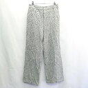 ◇ ⊇ 7-IDconcept. ヘリンボーン スラックス ワイドパンツ サイズ40 ライトグレー系 レディース E 【中古】