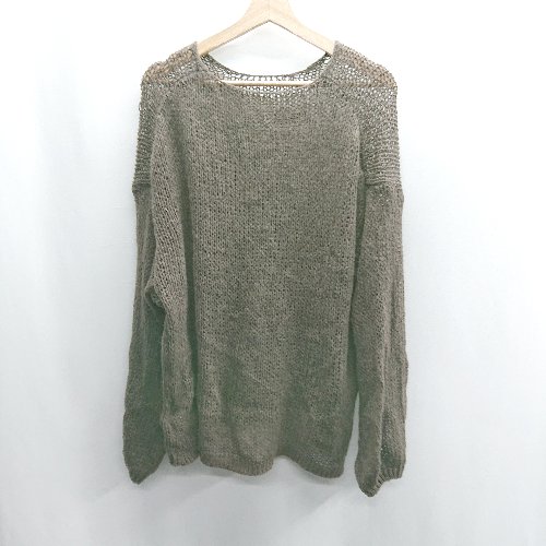 ◇ ⊇ Aunt Marie's アントマリーズ モヘアライクルーズニット 長袖 ニット サイズF ブラウン レディース E 【中古】