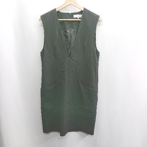 ◇ ⊂ UNITED ARROWS ユナイテッドアローズ ウール混合 ノースリーブ 膝丈 ワンピース サイズS ブラック レディース E 【中古】
