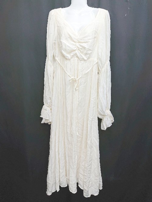 ◇ ⊂ Heather ヘザー キャンディスリーブ 長袖 ロング ワンピース サイズM アイボリー レディース P 【中古】