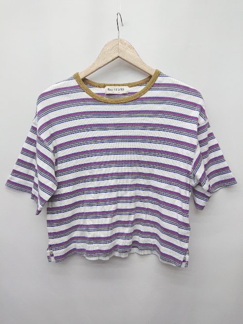 ◇ ⊂Φ Ray BEAMS レイビームス マルチボーダー 半袖 Tシャツ カットソー サイズ表記なし ホワイト レディース P 【中古】