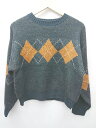 ◇ ⊇ MAJESTIC LEGON クルーネック アーガイル 長袖 ニット セーター サイズF ネイビー レディース P 【中古】
