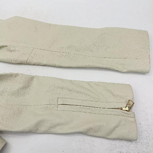 ◇ ⊇ LAMANDORA ラマンドラ ラムレザー 長袖 ライダースジャケット革ジャン サイズ9 ベージュ系 レディース E 【中古】