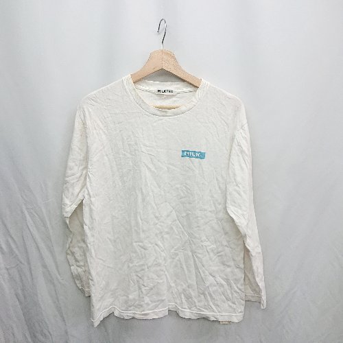◇ ⊇ Φ MILKFED ミルクフェド セサミストリート イラストプリント 長袖 Tシャツ サイズF ホワイト系 レディース E 【中古】