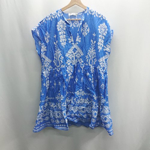 ◇ ⊂ Φ ZARA ザラ 総柄 ミニ丈 ワンピース サイズL ブルー系 レディース E 【中古】 ◇ ⊂ Φ ZARA ザラ 総柄 ミニ丈 ワンピース サイズL ブルー系 レディース E 【中古】