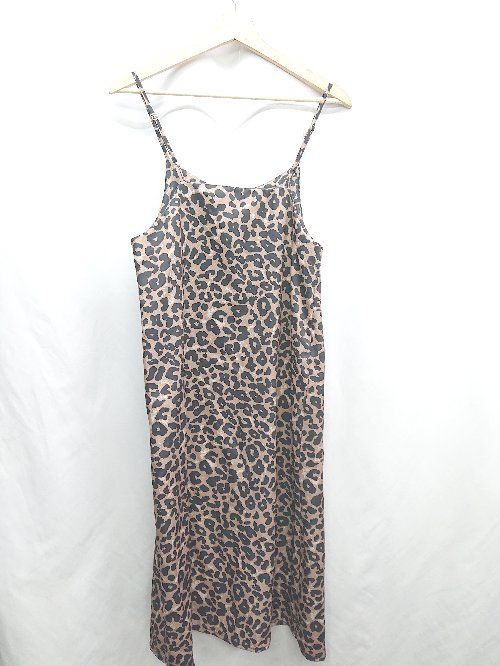 ◇ ⊂ Φ MYMOOD. マイムード 豹柄 レオパード 膝下丈 ワンピース サイズF ブラウン系 レディース E 【中古】