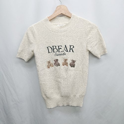 ◇ ⊇ Darich ダーリッチ Dベアパイル 半袖 ニット サイズF ベージュ レディース E 【中古】