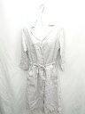 ◇ ⊂ COLLAGE GALLARDAGALANTE 麻 長袖 ロング ワンピース サイズF ピンクグレー レディース E 【中古】