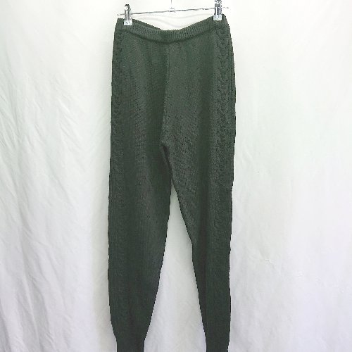 ◇ ⊇ ANDJ アンドジェー ウエストゴム アラン模様 ニットパンツ サイズM ブラック レディース E 【中古】