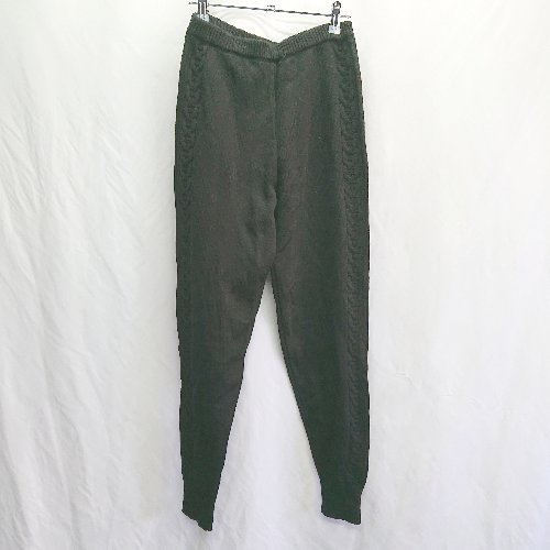 ◇ ⊇ ANDJ アンドジェー ウエストゴム アラン模様 ニットパンツ サイズM ブラック レディース E 【中古】