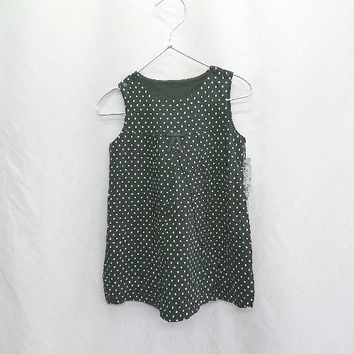 ◇ ⊂ ◎●未使用● COMME CA FOSSETTE ドット 水玉 キッズ 子供服 膝丈 ワンピース サイズ100A ブラック 女の子 E 【中古】