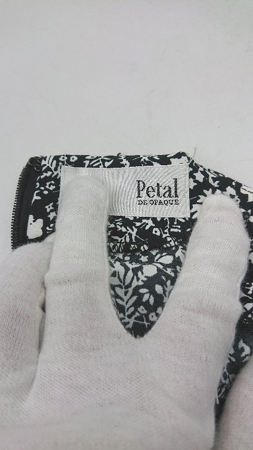 ◇ Θ PETAL ペタル 花柄 長袖 ロング ワンピース サイズS ブラック系 レディース E 【中古】