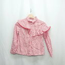 ◇ ⊂ Φ ZARA Girls ザラ ストライプ キッズ 長袖 シャツ サイズ140 レッド系 女の子 E 【中古】