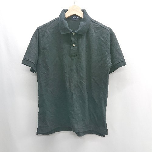 ◇ ⊂ UNIQLO ユニクロ コットン系 袖ゴム 半袖 ポロシャツ サイズS ブラック レディース E 【中古】