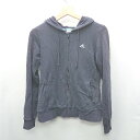 ◇ ⊇ adidas アディダス コットン100% 長袖 パーカー サイズM ネイビー レディース E 【中古】