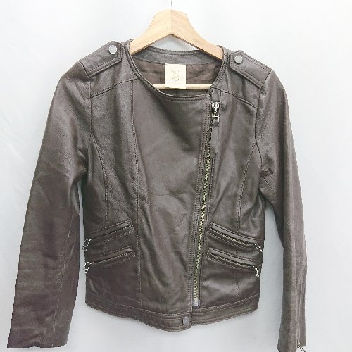 ◇ ⊇ LE SOUK ルスーク 羊革 シープスキン 長袖 レザージャケット サイズ38 ブラウン系 レディース E 【中古】