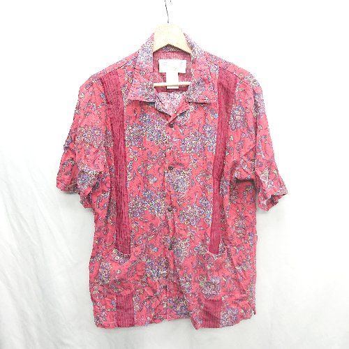 ◇ ⊂ Kelen ケレン ペイズリー柄 半袖 シャツ ブラウス サイズ42 レッド メンズ E 【中古】