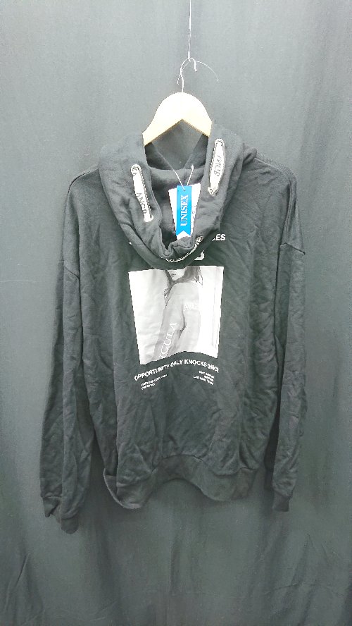 ◇ ⊇◎●未使用● ANDGEEBEE ユニセックス 長袖 パーカー プルオーバー サイズM ブラック レディース メンズ E 【中古】