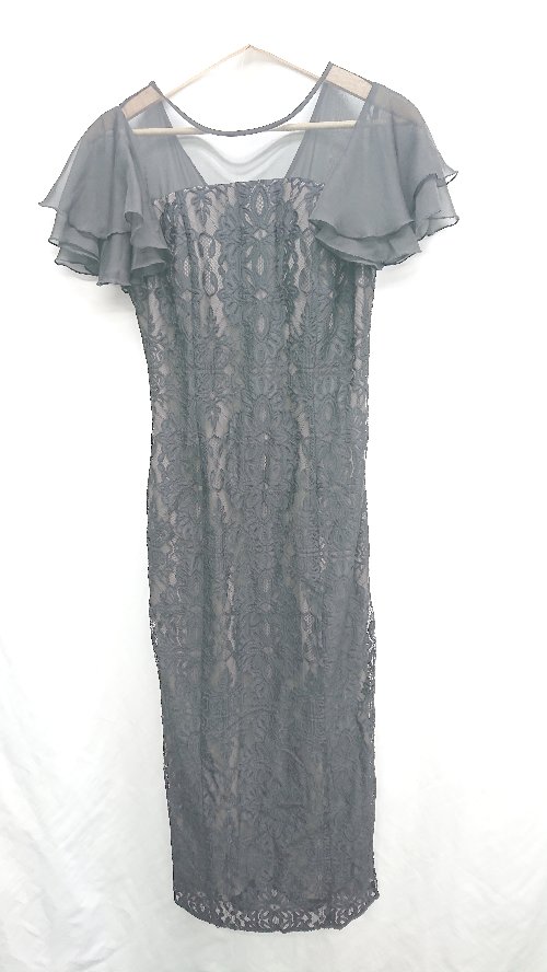 ◇ ⊂ LAGUNAMOON ラグナムーン レース カップ付き 半袖 ロング ワンピース サイズM ブラック レディース..