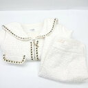 ◇ ◎●未使用● ⊇ &lottieアンドロッティ 総柄 ミニ丈 セットアップ サイズF ホワイト系 レディース E 【中古】
