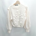 ◇ ⊇ w closet ダブルクローゼット 花柄 長袖 ニット セーター サイズ表記なし アイボリー系 レディース E 【中古】
