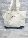 ◇ Θ JOURNAL STANDARD relume キャンバス ロゴ 大容量 ビッグ トート バッグ アイボリー レディース P 【中古】