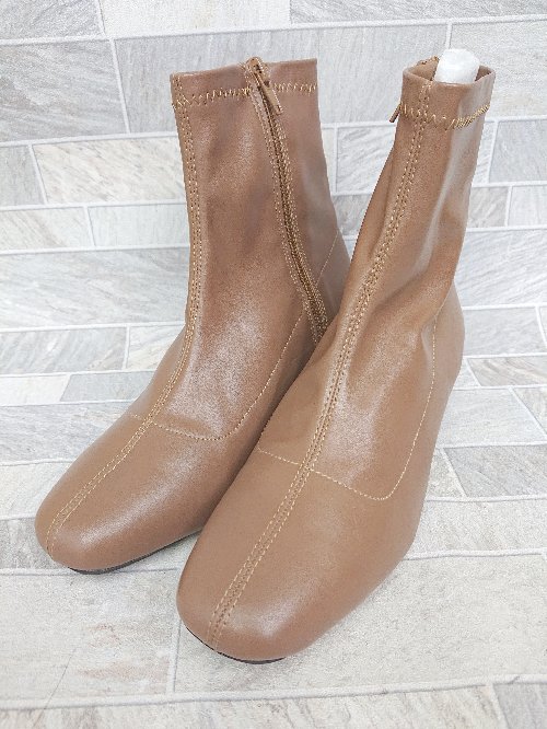 ■ Θ menue メヌエ サイドジップ ショート ブーツ サイズS ブラウン レディース P 【中古】