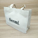 ◇ Θ Seemi.by NICE CLAUP シーミーバイナイスクラップ 持ち手部分にロゴ入り トートバッグ オフホワイト敬 レディース E 【中古】