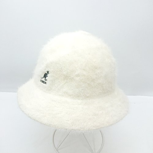 ◇ ⊇Φ KANGOL カンゴール シャギー バスケットはっと ホワイト サイズM レディース E 【中古】