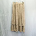 ◇ ⊇◎●未使用● JUNOAH ジュノア ロング プリーツ スカート サイズL ベージュ系 レディース E 【中古】(4)