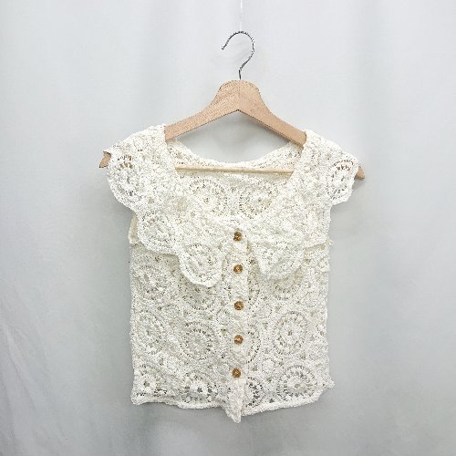 ◇ ⊂ FREE'S MART フリーズマート かぎ編み ノースリーブ サイズF ホワイト系 レディース E 【中古】