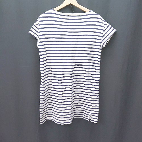 ◇ ⊂ ORCIVAL オーシバル ボーダー 半袖 チュニック サイズF ネイビー系 レディース E 【中古】