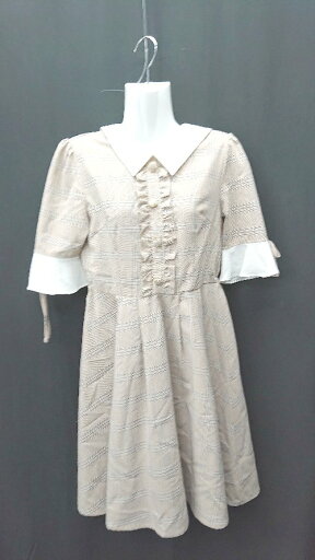 ◇ ⊂ abc une face アーベーセーアンフェイス チェック柄 半袖 ひざ丈 ワンピース サイズF ベージュ系 レディース E 【中古】 ◇ ⊂ abc une face アーベーセーアンフェイス チェック柄 半袖 ひざ丈 ワンピース サイズF ベージュ系 レディース E 【中古】