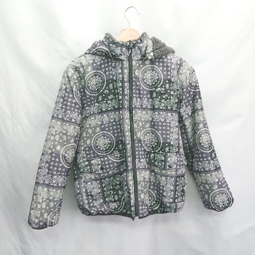 ◇ ⊇ FOKIDS エフ・オー・キッズ リバーシブル ボア素材 キッズ 長袖 ジャケット サイズM グレー レディース E 【中古】