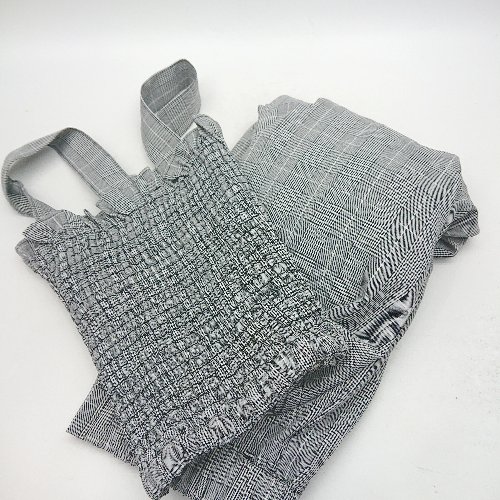 ◇ Θ michell Macaron ミシェル マカロン チェック柄 ベアトップ セットアップ サイズF グレー系 レディース E 【中古】 ◇ Θ michell Macaron ミシェル マカロン チェック柄 ベアトップ セットアップ サイズF グレー系 レディース E 【中古】