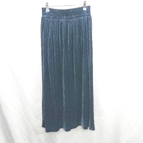 ◇ ⊇ ORIVAR SAT オリバーサット ベロア系 ウエストゴム ロング フレアー スカート サイズ36 ブルー レディース E 【中古】