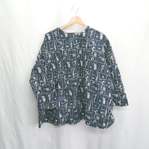 ◇ ⊇ Emago イマゴ 花柄 長袖 チュニック プルオーバー サイズFREE ネイビー レディース E 【中古】 ◇ ⊇ Emago イマゴ 花柄 長袖 チュニック プルオーバー サイズFREE ネイビー レディース E 【中古】
