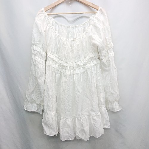 ◇ ⊇ Bab バブ 長袖 チュニック サイズF ホワイト系 レディース E 【中古】 ◇ ⊇ Bab バブ 長袖 チュニック サイズF ホワイト系 レディース E 【中古】