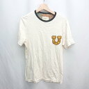 ◇ ⊂ masterkey ロゴワッペン付き 半袖 Tシャツ サイズ2 アイボリー イエロー系 メンズ レディース E 【中古】