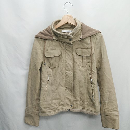 ◇ ⊇ Bou Jeloud フェイク 長袖 レザージャケット サイズ38 ベージュ系 レディース E 【中古】