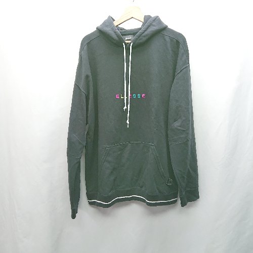 ◇ ⊇ ellesse エレッセ ロゴ 長袖 パーカー サイズL ネイビー レディース E 【中古】