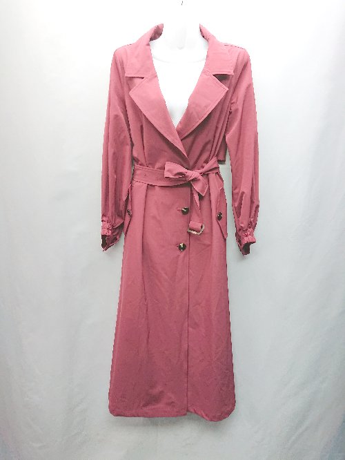◇ ⊂ LADYMADE スカーフベルト 長袖 ロングコート サイズF レッド レディース E 【中古】