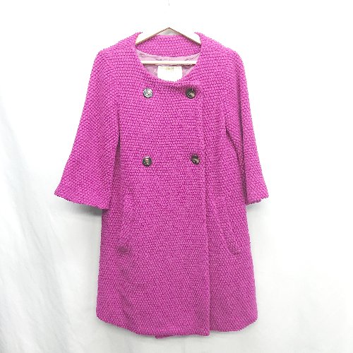 ◇ ⊇ MIRROR MIRROR ミラーミラー 七分袖 ミドルコート サイズ38 パープル レディース E 【中古】