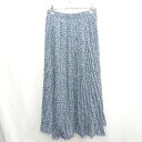 ◇ ⊂ AMERICAN HOLIC アメリカン ホリック 花柄 ロング プリーツ スカート サイズM サックスブルー ブラック レディース E 【中古】