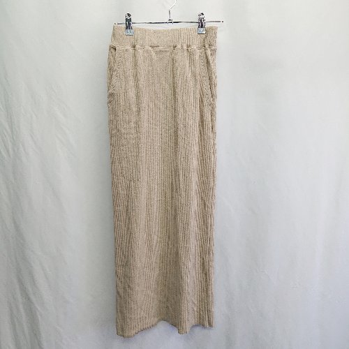 ◇ ⊇ ◎●未使用● Alma Design リブニット スリット加工 ロング丈 タイト スカート サイズM ベージュ.系 レディース E 【中古】 ◇ ⊇ ◎●未使用● Alma Design リブニット スリット加工 ロング丈 タイト スカート サイズM ベージュ.系 レディース E 【中古】