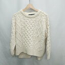 ◇ ⊇ ◎ ●未使用● Alicia Pageboy ケーブルクルーネック 長袖 ニット セーター サイズF アイボリー レディース E 【中古】(4)