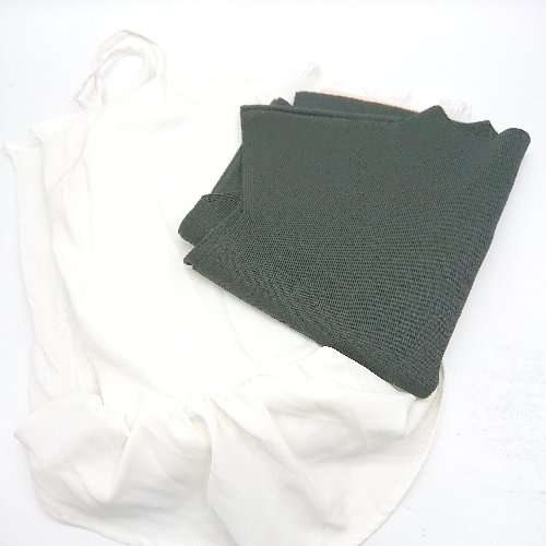 ◇ ⊂ ◎ ●未使用● Darich 112324003 ボリューム ミニワンピース サマーニット サイズF ブラック ホワイト レディース E 【中古】