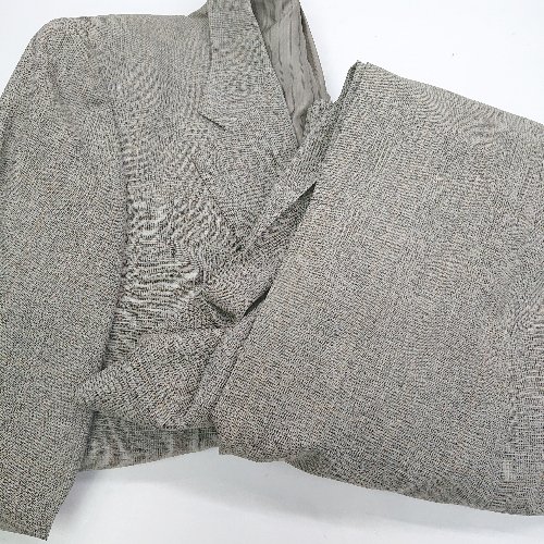 ◇ ⊇ J.C.JEZEQUEL チェック柄 肩パッド入り S ジャケット パンツ セットアップ サイズ92A5 グレー系 イエロー系 メンズ E 【中古】