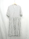 ◇ ⊂ SM2 サマンサ モスモス ストライプ 半袖 膝下丈 ワンピース サイズF グレー系 レディース E 【中古】